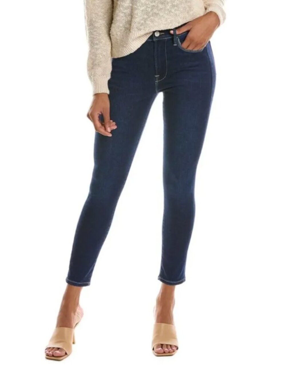 Frame | Le High Skinny Crop Jeans Sanctuary Dark Wash | Size 26